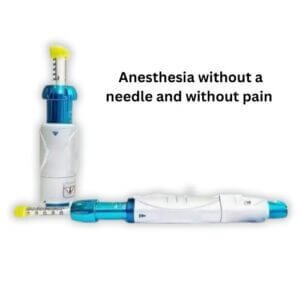 Device to apply anesthesia without a needle and without pain